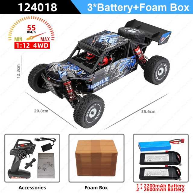Wltoys 124018 1:12 RC Car 60Km/h 2.4G 4WD High Speed Off-road Crawler RTR Climbing Adults Remote Control Car