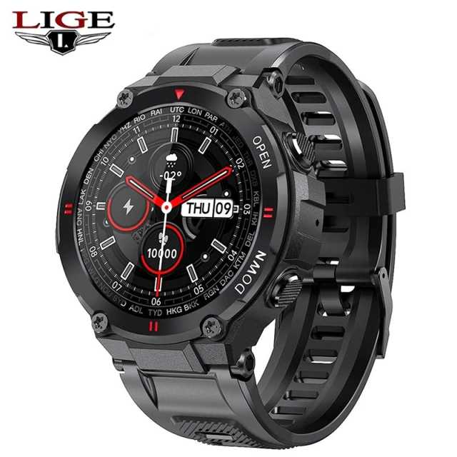 New LIGE Sports Smart Watch Men Bluetooth Call Music Playback Heartrate Monitor