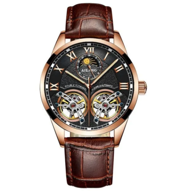 AILANG Original design watch men's double flywheel automatic mechanical watch