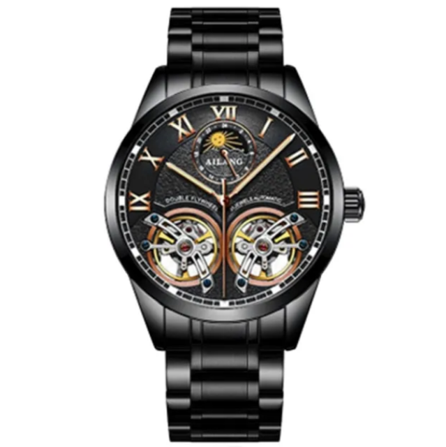 AILANG Original design watch men's double flywheel automatic mechanical watch