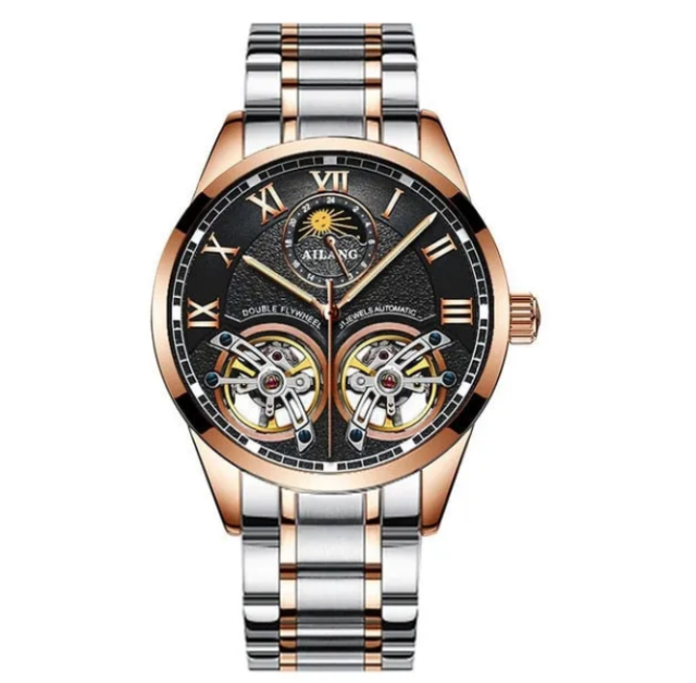 AILANG Original design watch men's double flywheel automatic mechanical watch