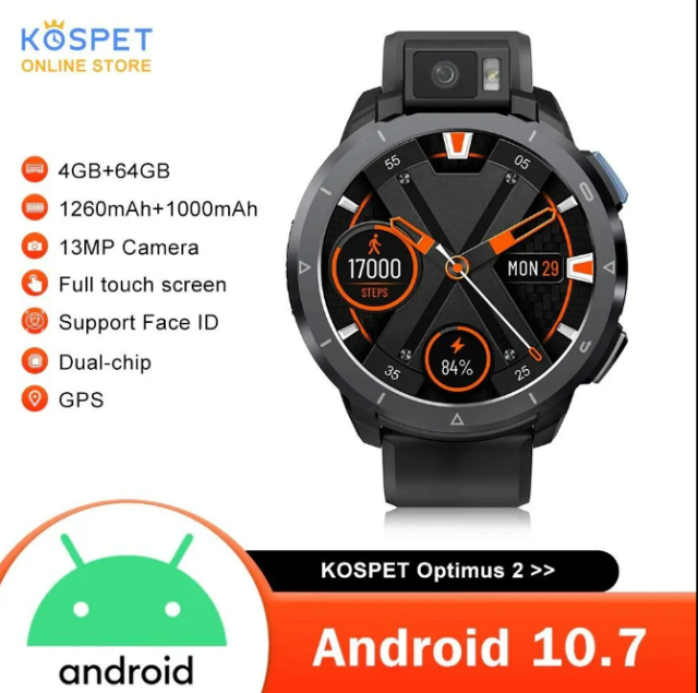 KOSPET Optimus 2 smart watch 4GB 64GB Full touch screen 2260mAh Sport Men's watches
