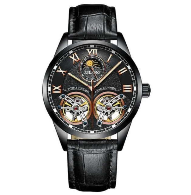 AILANG Original design watch men's double flywheel automatic mechanical watch