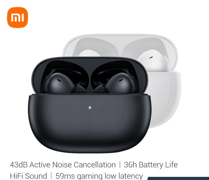 Xiaomi Redmi Buds 4 Wireless Earbuds ANC, Hybrid Active Noise Cancelling  Dual Transparency Modes Bluetooth 5.2 in-Ear Earphones with 30 Hours  Playtime