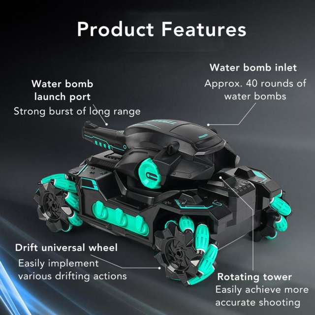 Gesture Induction Tank RC Car 4WD Launch Water Bomb Stunt Drift Tank 2.4G Remote Control Buggy Car