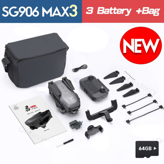 2023 NEW SG906 MAX3 Professional FPV EIS 4K Camera Drones with 3-Axis Gimbal 5G Brushless GPS Quadcopter Obstacle Avoidance