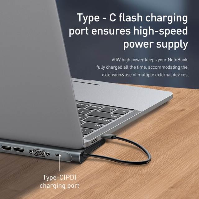 Baseus USB Type C HUB to 3.0 USB HDMI-compatible RJ45 USB HUB for MacBook Pro USB Splitter Multi 11 Ports