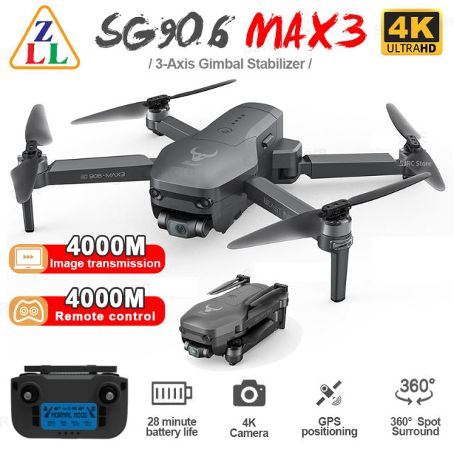 2023 NEW SG906 MAX3 Professional FPV EIS 4K Camera Drones with 3-Axis Gimbal 5G Brushless GPS Obstacle Avoidance