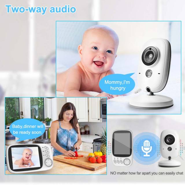 VB603 Wireless Video Color Baby Monitor with 3.2&quot; LCD 2 Way Audio Talk