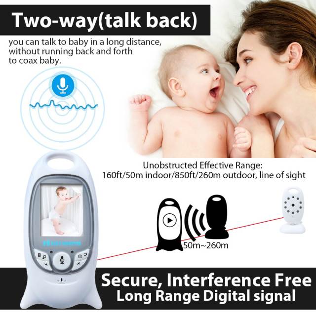 Wireless  Video Color Baby Monitor  Night Vision Baby Security Camera V601 Temperature Baby Eletronica
