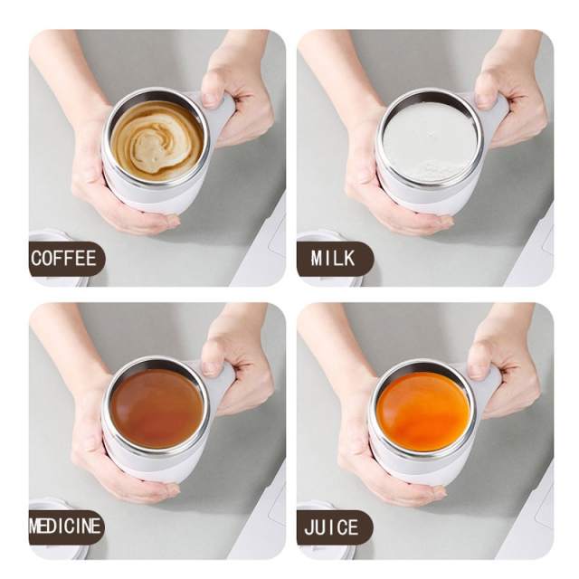 Automatic Self Stirring Magnetic Mug Stainless Steel Temperature Difference Coffee Mixing Cup Blender Smart Mixer Thermal Cup