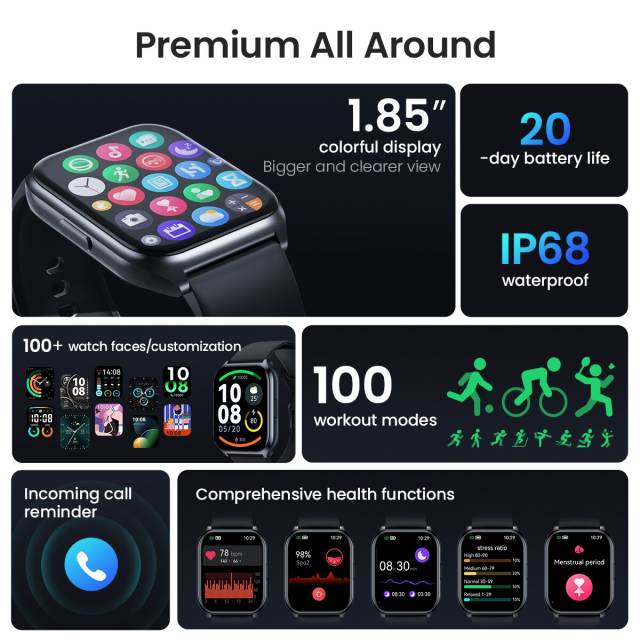 2023 NEW HAYLOU Smart Watch 2 Pro 1.85inch Large Display 100 Sport Modes Smartwatch