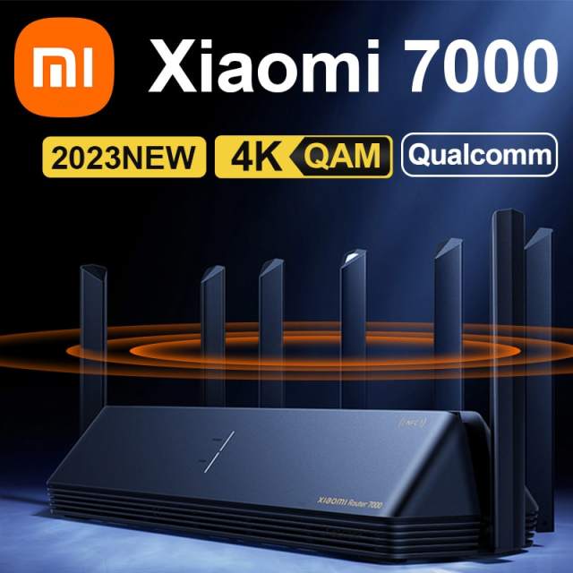 2023 Xiaomi Router 7000 Qualcomm A73 1GB Powerful Wi-Fi 6 160MHz 4K QAM USB 3.0 Mesh NFC WPA3 IPv6 1GB Large Memory 2.5G Ports