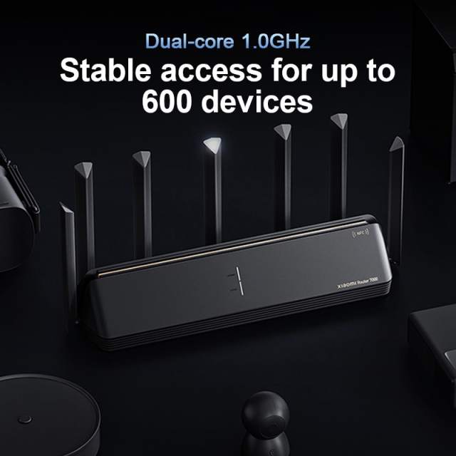 2023 Xiaomi Router 7000 Qualcomm A73 1GB Powerful Wi-Fi 6 160MHz 4K QAM USB 3.0 Mesh NFC WPA3 IPv6 1GB Large Memory 2.5G Ports