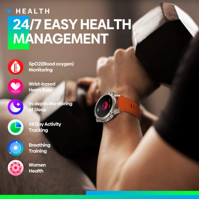 2023 New Zeblaze Vibe 7 Lite Smart Watch Large 1.47'' IPS Display Voice Calling 100+ Sport Modes 24H Health Monitor Smartwatch