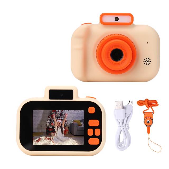 High-definition 4000W Front Rear Dual-camera 2 Inch HD IPS Screen Digital Kids Camera USB Charging with Lanyard Children's toys