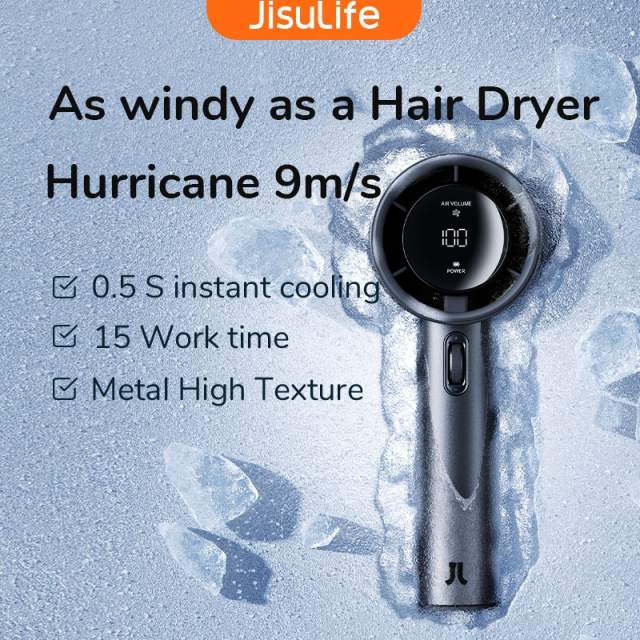 JISULIFE Portable Hand Fan 100 Wind Speeds Mini Bladeless Handheld Fan USB Rechargeable Personal Fans, Electric Eyelash Fan