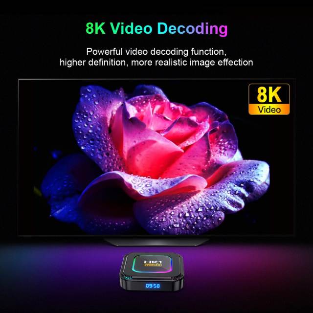 HK1 RBOX K8 Android 13 TV BOX RK3528 64GB 32GB 16GB 2.4G 5G WIFI 6 BT 5.0 8K Vedio Decoding Media Player Set Top Receiver