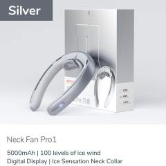 JISULIFE Portable Neck Fan 100 Speed Wind 5000mah Battery 17 Hour Work Time Mini Electric Neck Fan Usb Rechargeable Neckband Fan
