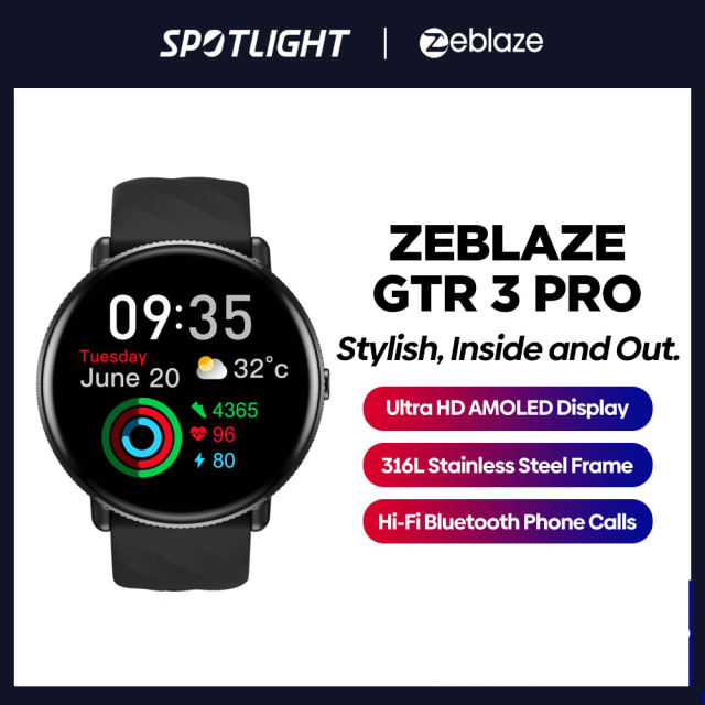 2023 New Zeblaze GTR 3 Pro Fitness & Wellness Smart Watch AMOLED Display 316L Stainless Steel Smartwatch