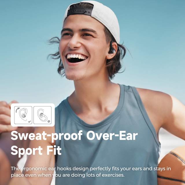 SoundPEATS Wings 2 Bluetooth 5.3 Wireless Earbuds Waterproof Sports Over-Ear Hooks Earphones