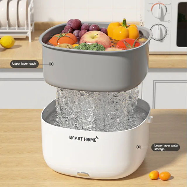 Electric Vegetable Washer Ultrasonic Washing Basket Food Purifier Automatic Vegetable and Fruit Washing Tool