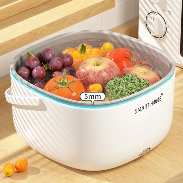 Electric Vegetable Washer Ultrasonic Washing Basket Food Purifier Automatic Vegetable and Fruit Washing Tool