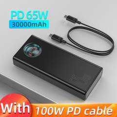 New Baseus 65W Power Bank 30000mAh/20000mAh PD Quick Charge FCP SCP Powerbank