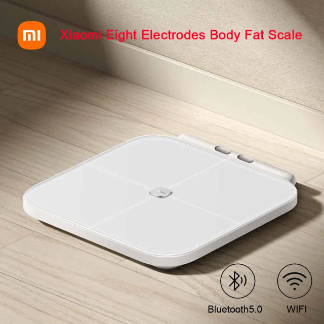 New Xiaomi Eight Electrodes Body Fat Scale Dual Band Heart Rate Detection WiFi Bluetooth 5.0 Remote Control 150KG Max
