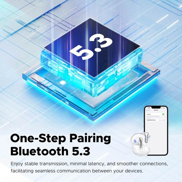 Auriculares SoundPEATS Clear Dot - Bluetooth 5.3 - Diseño TWS - Negro