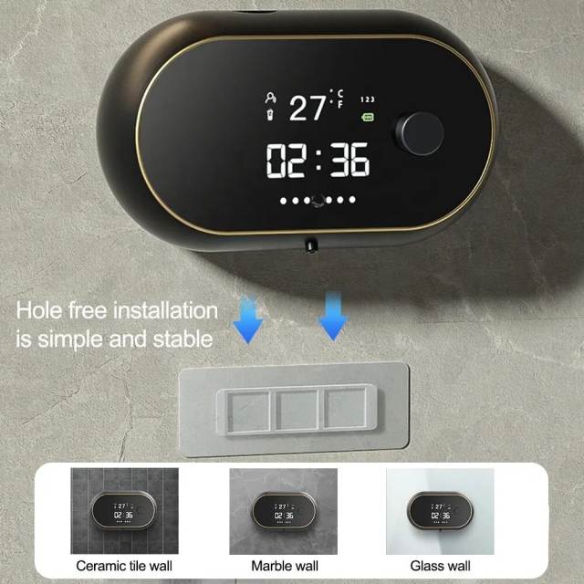Creative Liquid Foam Soap Dispensers Time Temperature Display Automatic Soap Dispenser