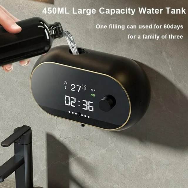 Creative Liquid Foam Soap Dispensers Time Temperature Display Automatic Soap Dispenser