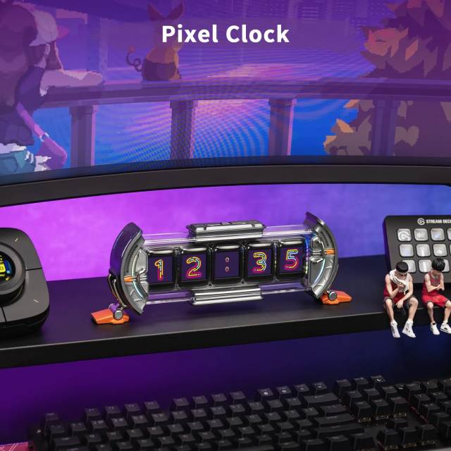 New Divoom Times Gate Pixel Art Gaming Setup Clock with Smart App Control,  128x128 IPS Screen Display