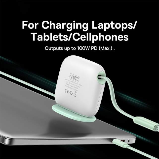 Baseus Retractable 100W 3 in 1 USB C Cable for iPhone 15 14 13 Desktop Charger USB Type C Fast Charge