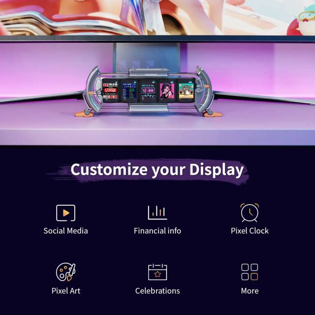 Divoom Times Gate Pixel Art Gaming Setup Clock with Smart App Control, 128x128 IPS Screen Display – Perfect Home Desktop Decor