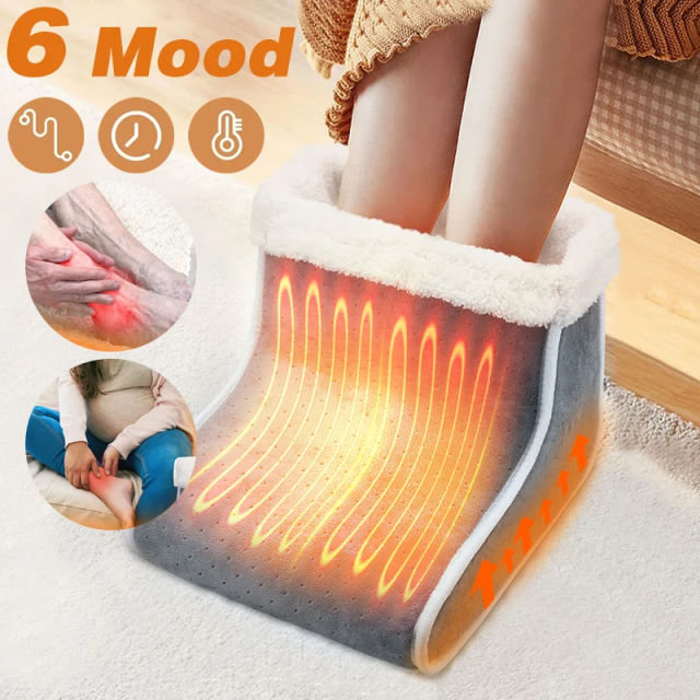 Electric Foot Warmer Heating Pad for Foot, USB Charging Power Saving Warm Foot Cover 6-Heating and 4-Timing Home Bedroom Sleep