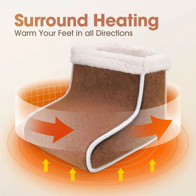 Electric Foot Warmer Heating Pad for Foot, USB Charging Power Saving Warm Foot Cover 6-Heating and 4-Timing Home Bedroom Sleep