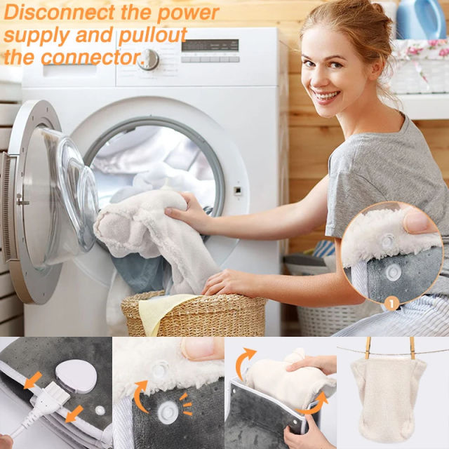 Electric Foot Warmer Heating Pad for Foot, USB Charging Power Saving Warm Foot Cover 6-Heating and 4-Timing Home Bedroom Sleep