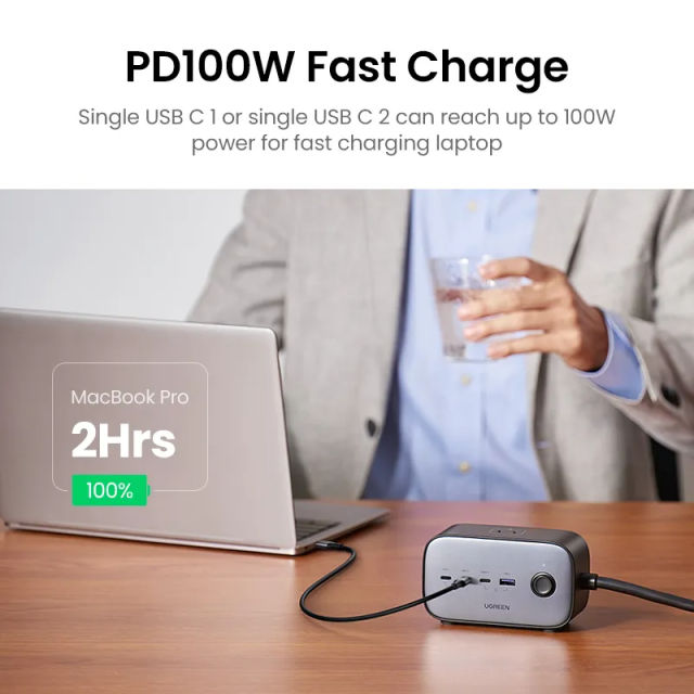 UGREEN 100W Fast GaN Desktop Charger Power Strip Charging Station Fast Charger