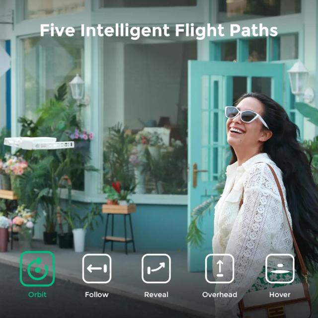 HOVER Air X1 Self Flying Camera Pocket Sized Drone HDR Video Capture Palm Takeoff Intelligent Flight Paths Follow Me Mode