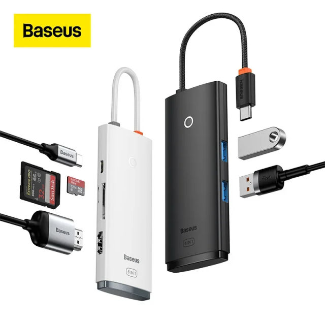 Baseus USB Type C HUB to HDMI-compatible USB 3.0 Adapter 6 in 1 Type C HUB Dock