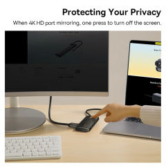 Baseus USB Type C HUB to HDMI-compatible USB 3.0 Adapter 6 in 1 Type C HUB Dock