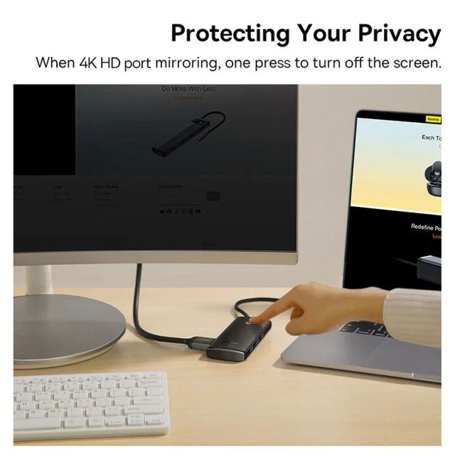 Baseus USB Type C HUB to HDMI-compatible USB 3.0 Adapter 6 in 1 Type C HUB Dock