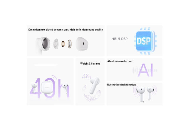 New Honor Earbuds X6 TWS True Wireless Bluetooth Earphone HiFi 5 DSP Call Noise Cancelling Headphone 40 Hour Battery Life