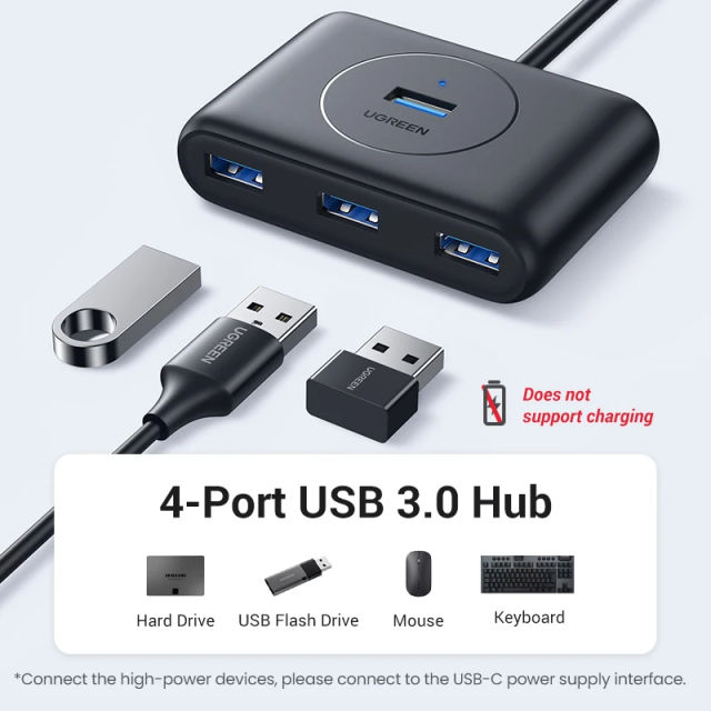 UGREEN USB Hub 5Gbps 4 Ports USB 3.0 HUB Splitter for Hard Drives USB Flash Drive Adapter MacBook Pro Air Surface PC Accessories