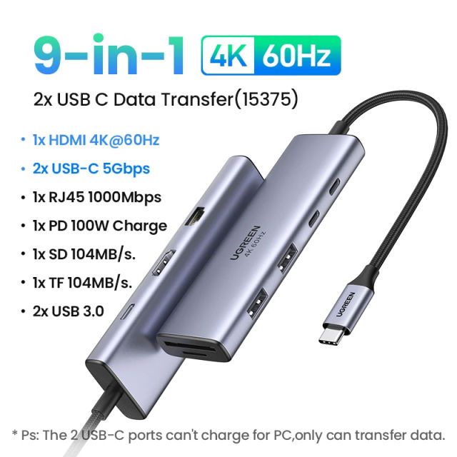 UGREEN USB C HUB 4K60Hz Type-C to HDMI 2.0 USB 3.0 Adapter USB 3.0 HUB