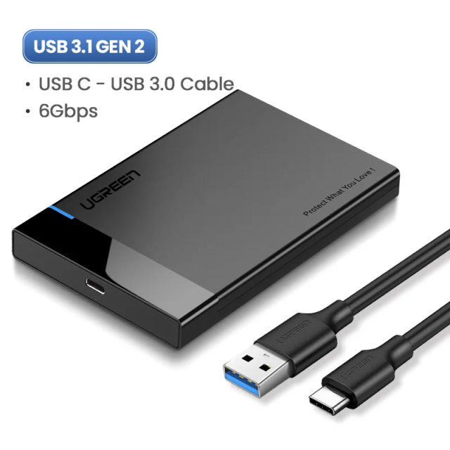Ugreen 2.5 HDD SSD Case SATA to USB 3.1 Adapter Case HD External Hard Drive Enclosure Box