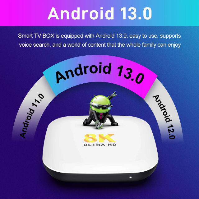 H96Max M2 TV Box Android 13 8K 1000M LAN WiFi6 RAM DDR4 eMMC 2.4G Voice Remote HDR10
