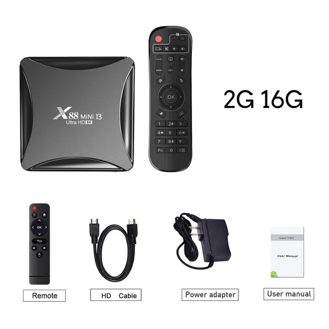 New X88 MINI 13 TV Box Android 13 8K Dual Band Wifi Video Output 4K TV Box