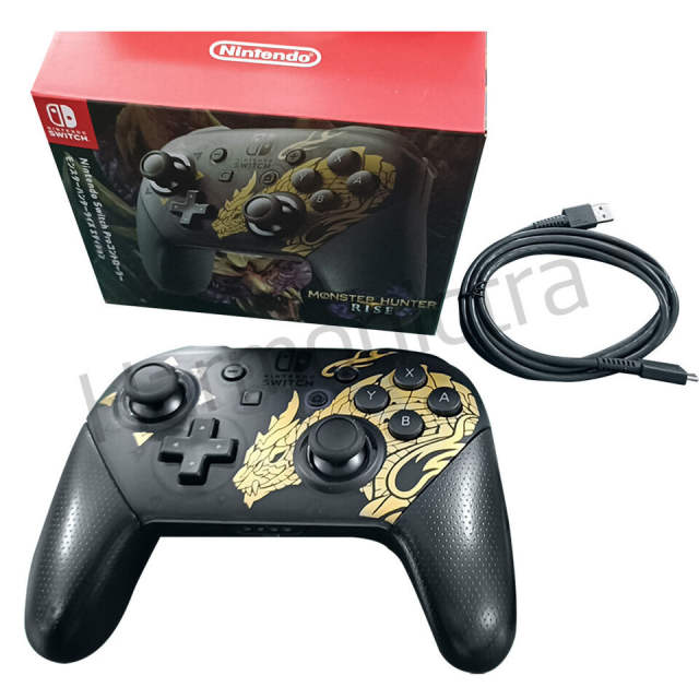 NEW Nintendo Switch Pro Controller New Wireless Pro Controller Remote Monster Hunter Rise Limited Edition